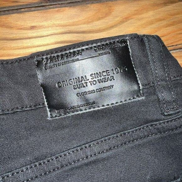 Zara Man Moto Jeans Mens Size 32x32 Black Distressed Tapered Leg Stretch - Picture 7 of 9